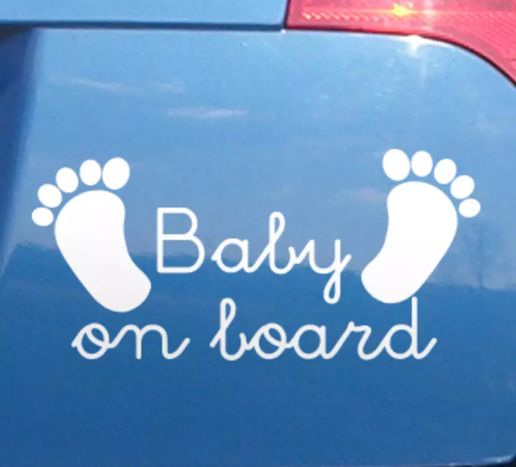 Cute monocolor feet baby on board sticker - TenStickers