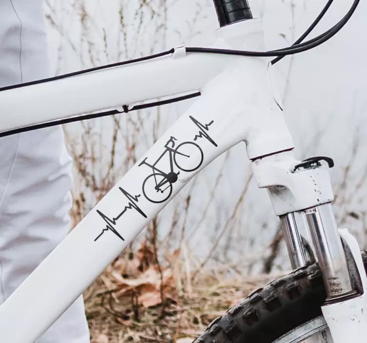 Cycling heartbeat bike sticker - TenStickers