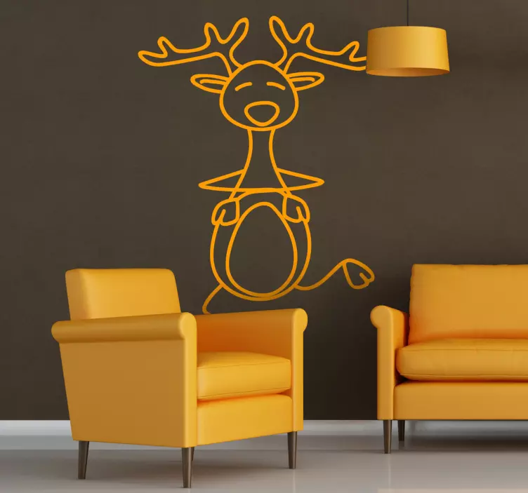 Dancing Deer Wall Sticker - TenStickers
