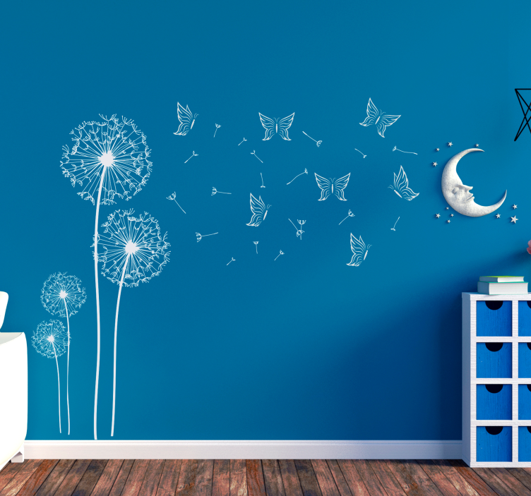 Dandelion and Butterflies Wall Sticker - TenStickers