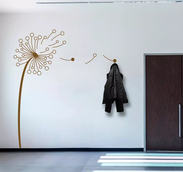 Dandelion Floral Representation coat hanger sticker - TenStickers