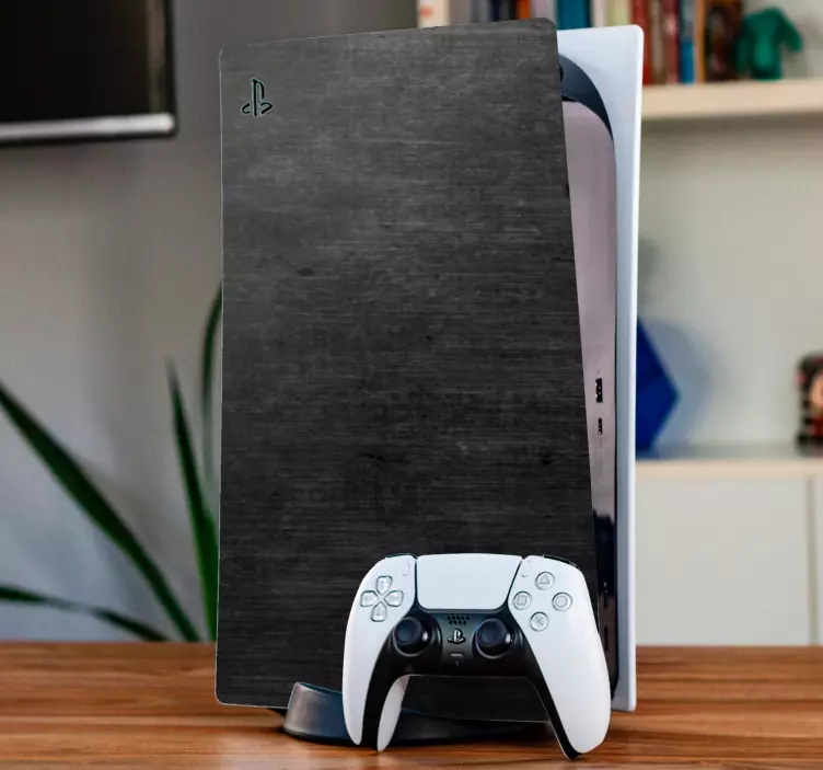 Dark grey brushed metal PS5 sticker - TenStickers