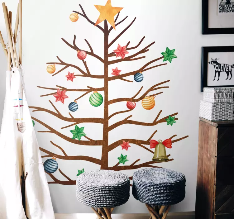Decorative Christmas Tree holiday sticker - TenStickers