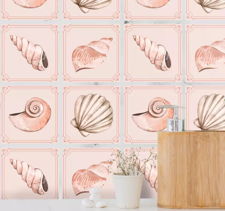 Different seashells tile sticker - TenStickers