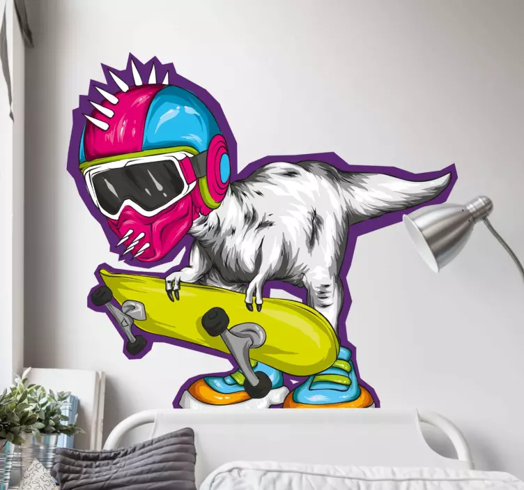 Dinosaur skater dinosaur wall sticker - TenStickers