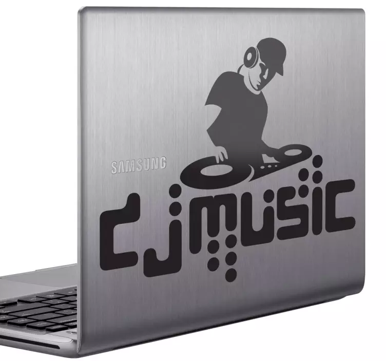 DJ Music Laptop Sticker - TenStickers