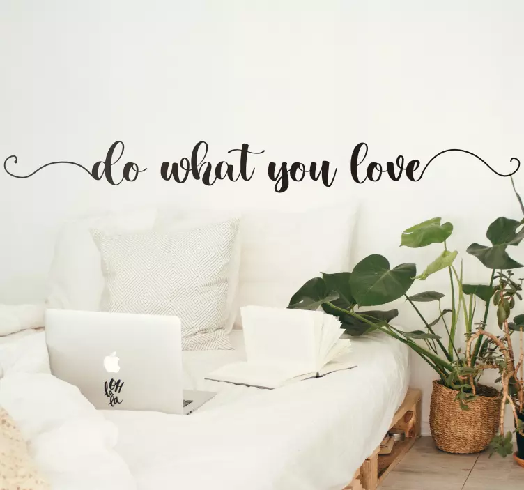 do what you love lettering quote wall sticker - TenStickers