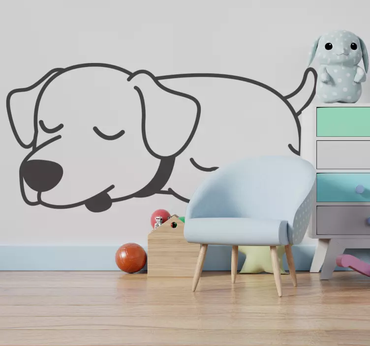 Dog at rest animal wall sticker - TenStickers