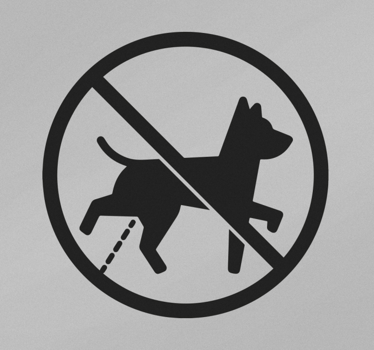 No dog peeing sign sticker - TenStickers