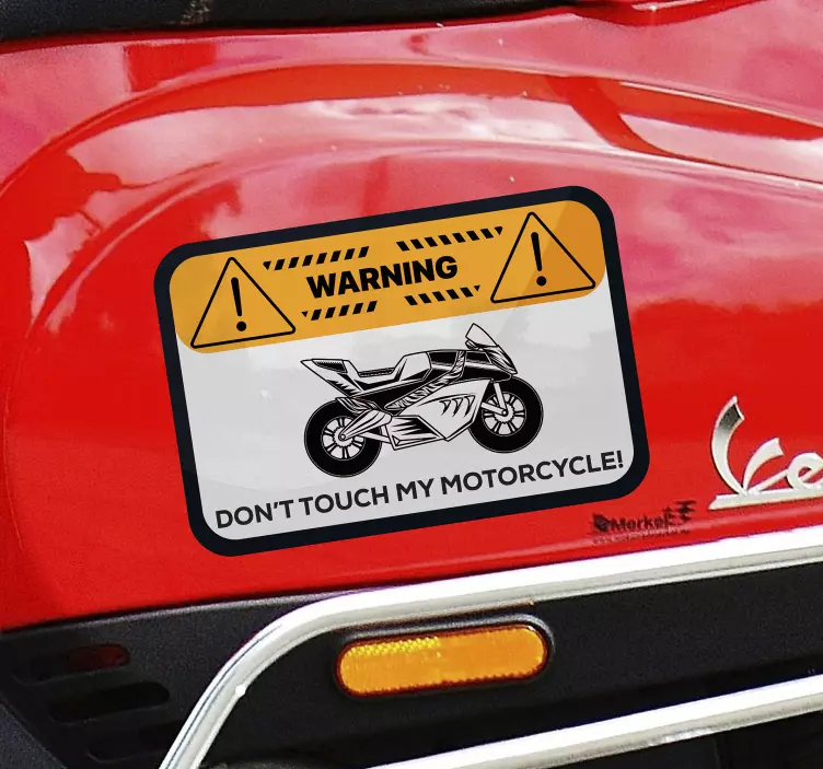 don't touch my motorcycle motorbike decal - TenStickers
