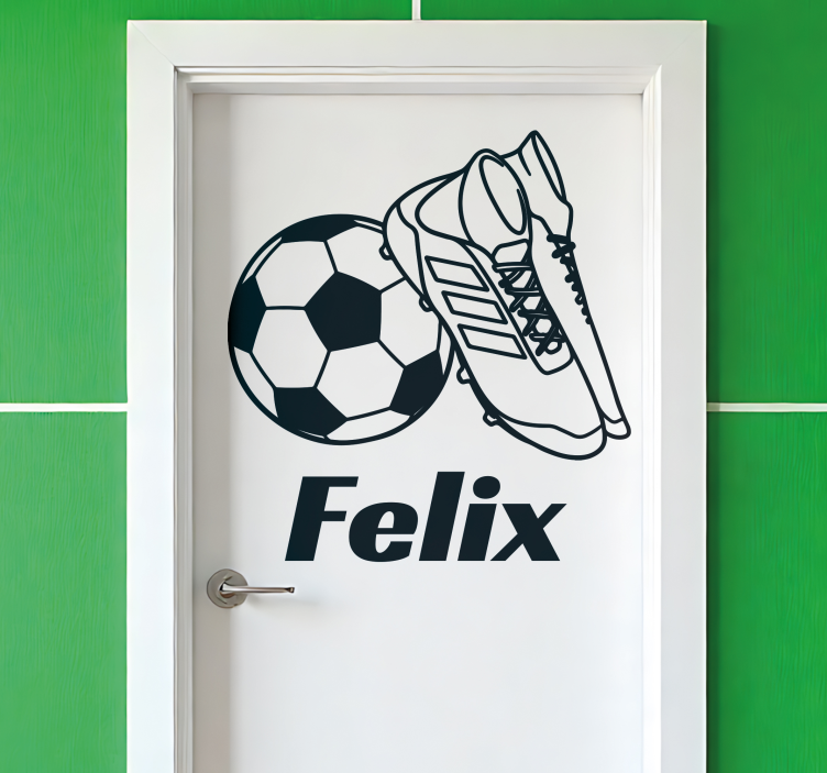 Door sticker football name for kids room - TenStickers