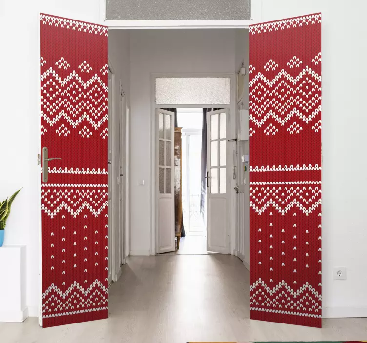 Door sticker knit pattern design - TenStickers