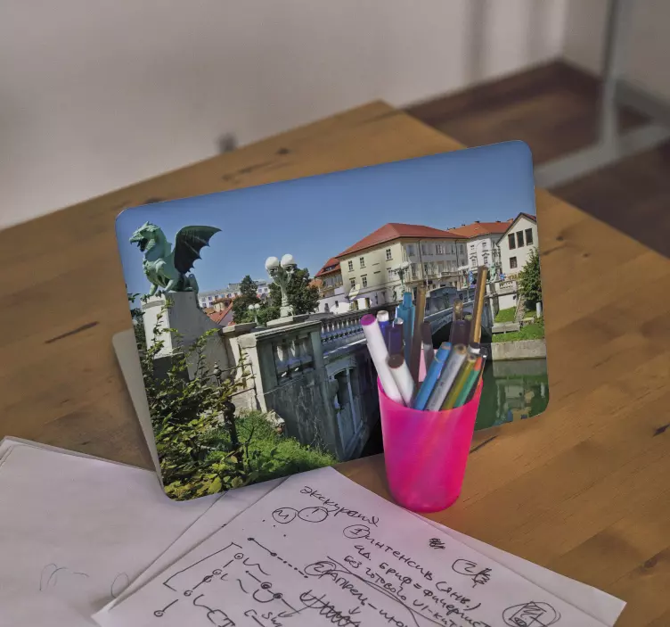 Dragon Bridge View laptop skin - TenStickers