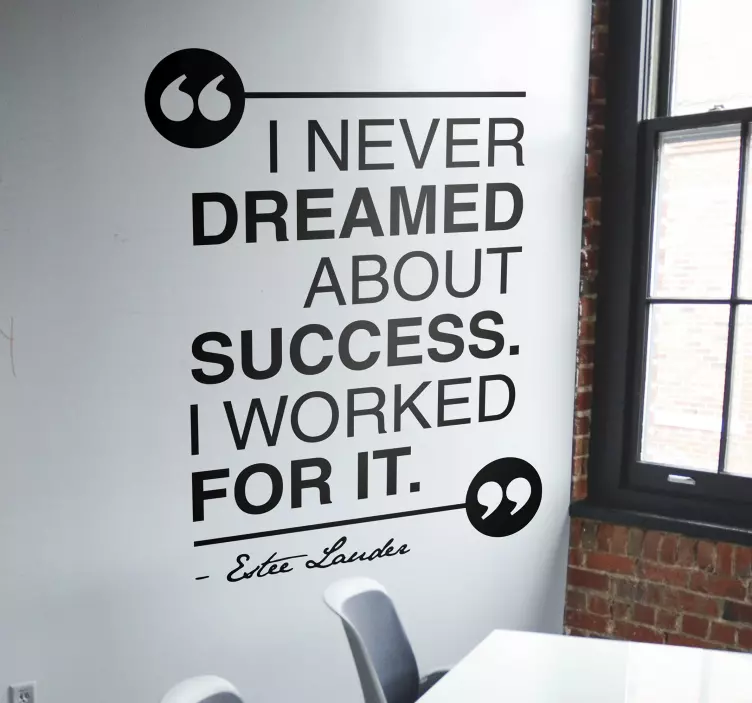 Dream about Success Quote Sticker - TenStickers