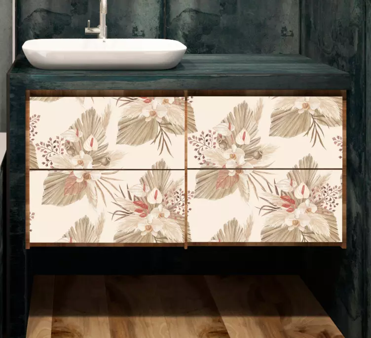 Dried flower with pampas furniture sticker - TenStickers