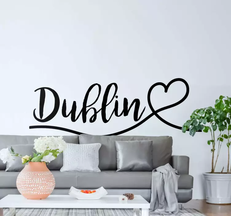 Dublin with heart country sticker - TenStickers