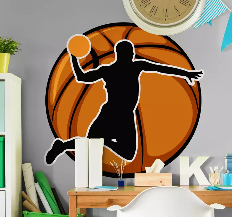 Dynamic Slam Dunk basketball wall sticker - TenStickers
