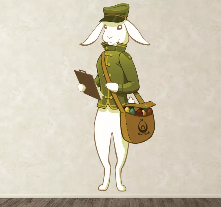 Easter Bunny Postman Wall Sticker - TenStickers