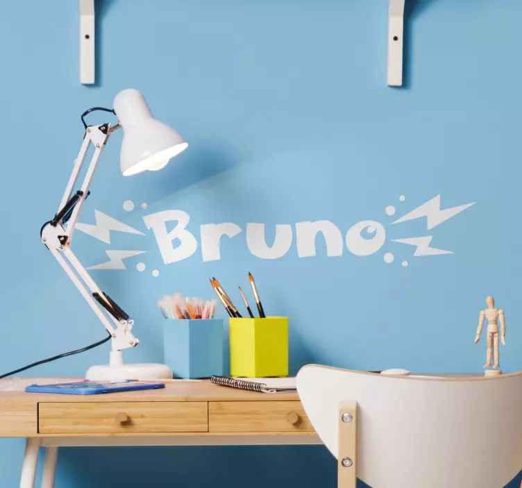 Electrical Type Name Cartoon Sticker - TenStickers