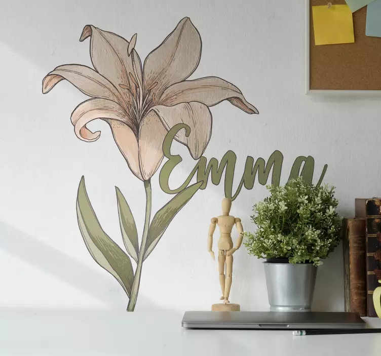Elegant Lily Flower wall sticker - TenStickers