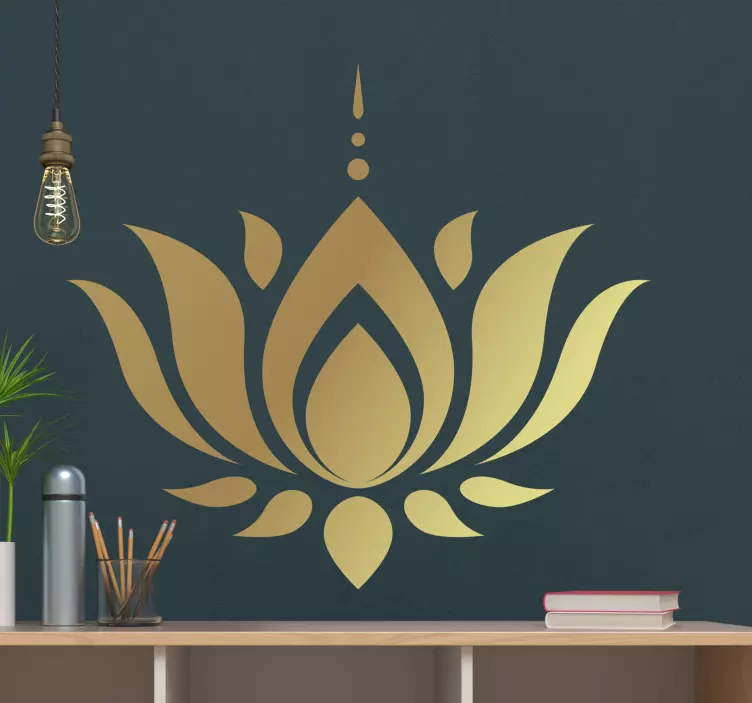 Elegant ornamental lotus flower wall sticker - TenStickers