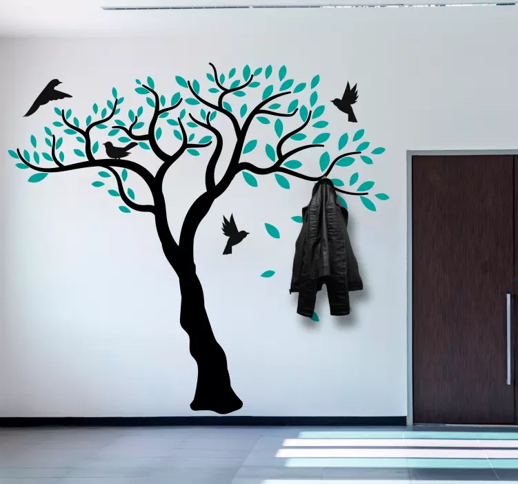 Elegant Tree Silhouette coat hanger sticker - TenStickers