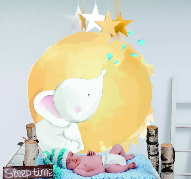 Elephant Dreaming Stars wall stickers for kid - TenStickers