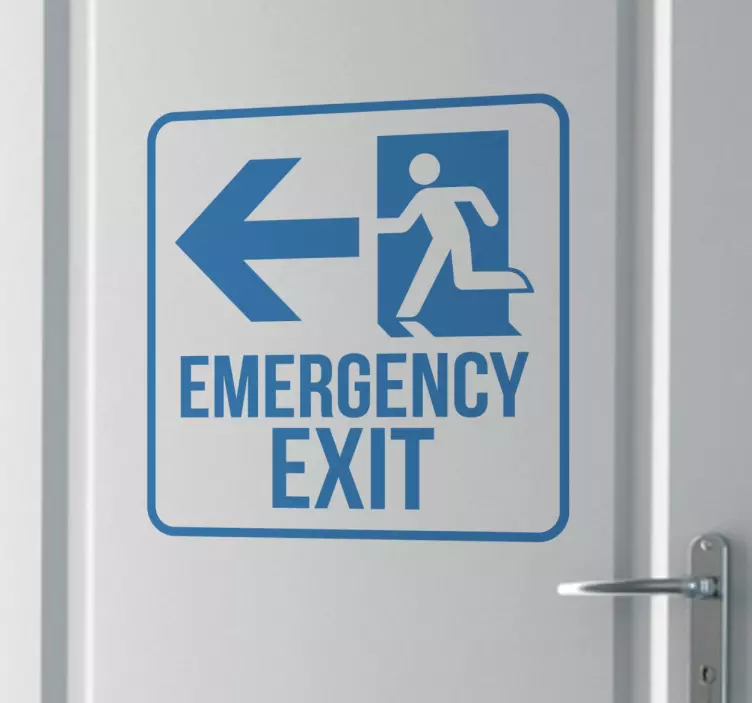 Emergency Exit Monochrome Sign Sticker - TenStickers