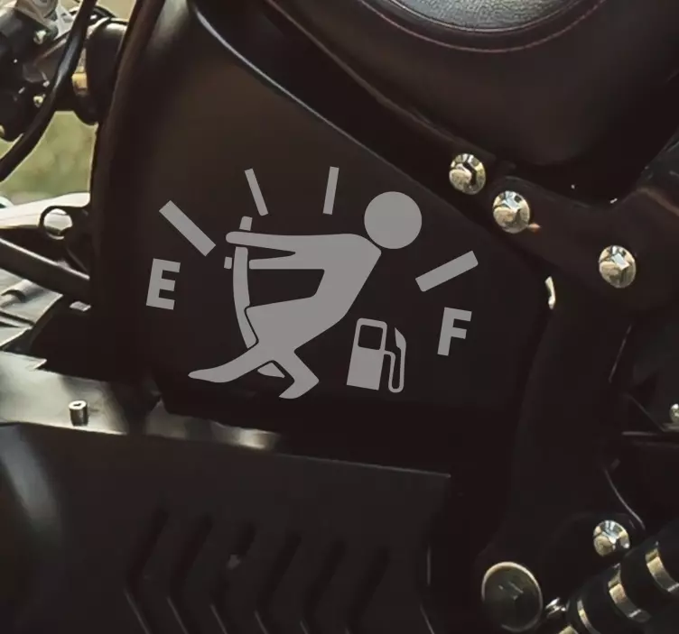 Empty fuel man Motorcycle Decal - TenStickers