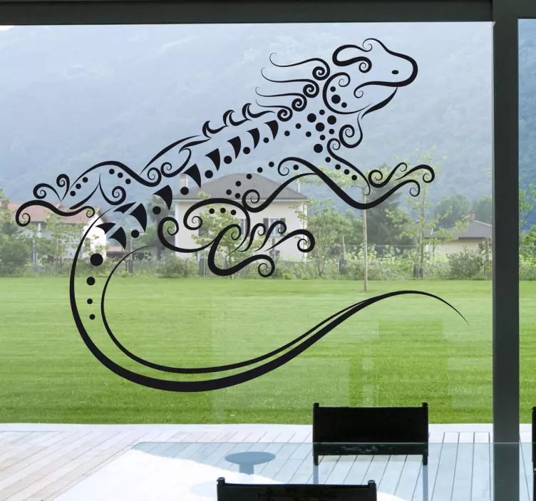 Energetic Lizard Illustration wall sticker - TenStickers