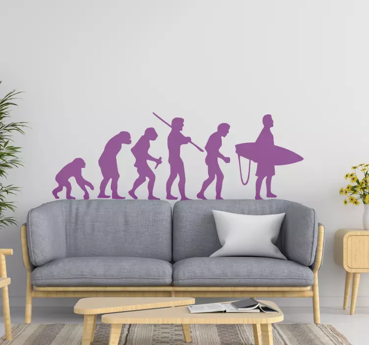 Evolution of Surfing wall sticker - TenStickers