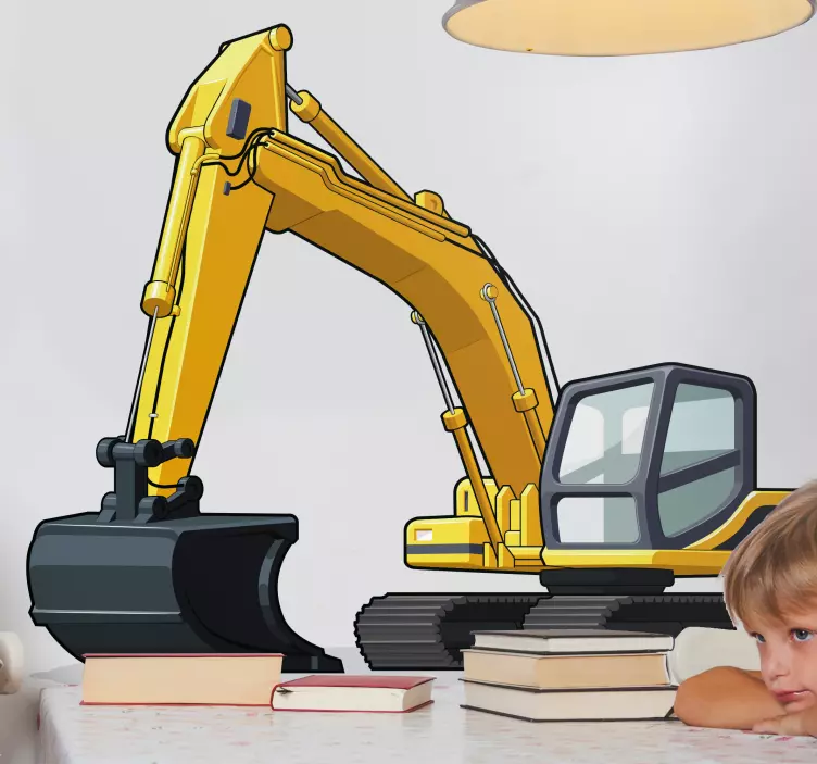 Yellow 3D cartoon machine kids toy sticker - TenStickers