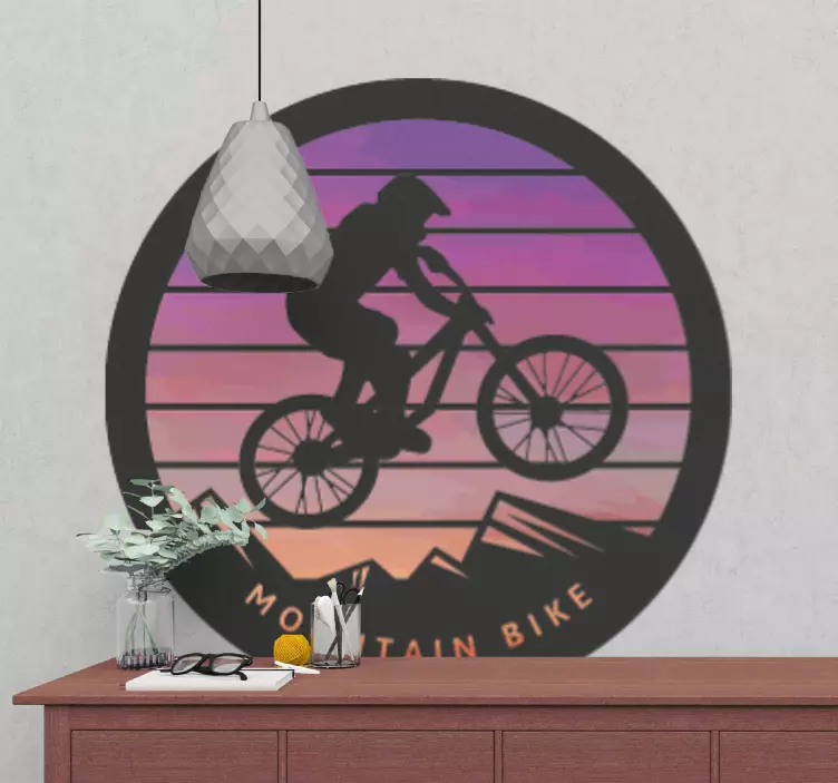 Extreme sports sticker mountain biker silhouette - TenStickers