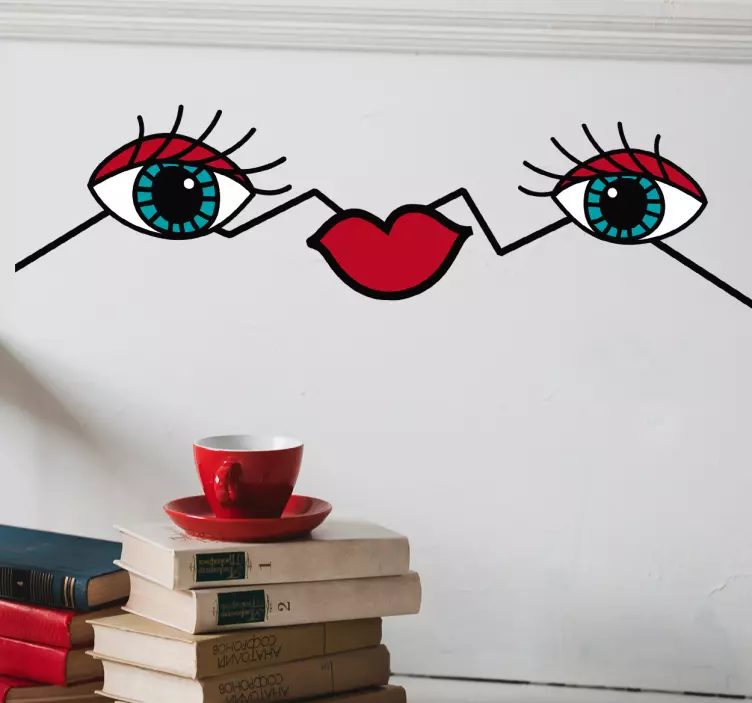 Eyes and lips wall art sticker - TenStickers