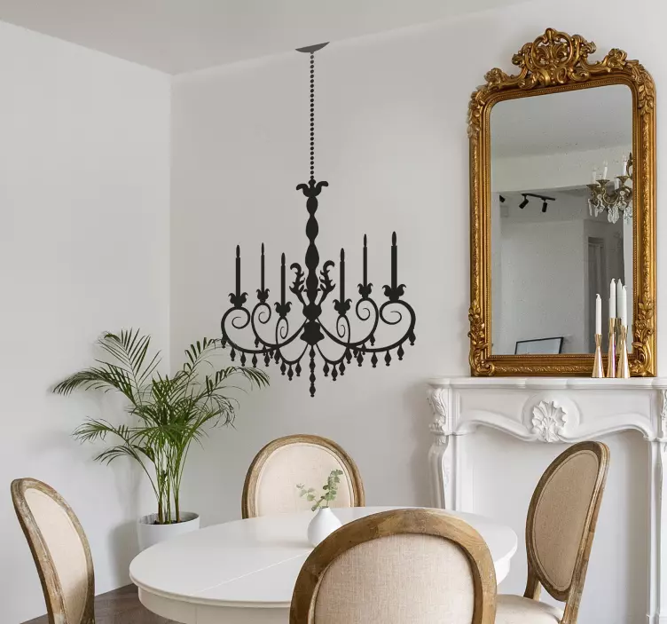 Fake chandelier wall stickers for dining room - TenStickers