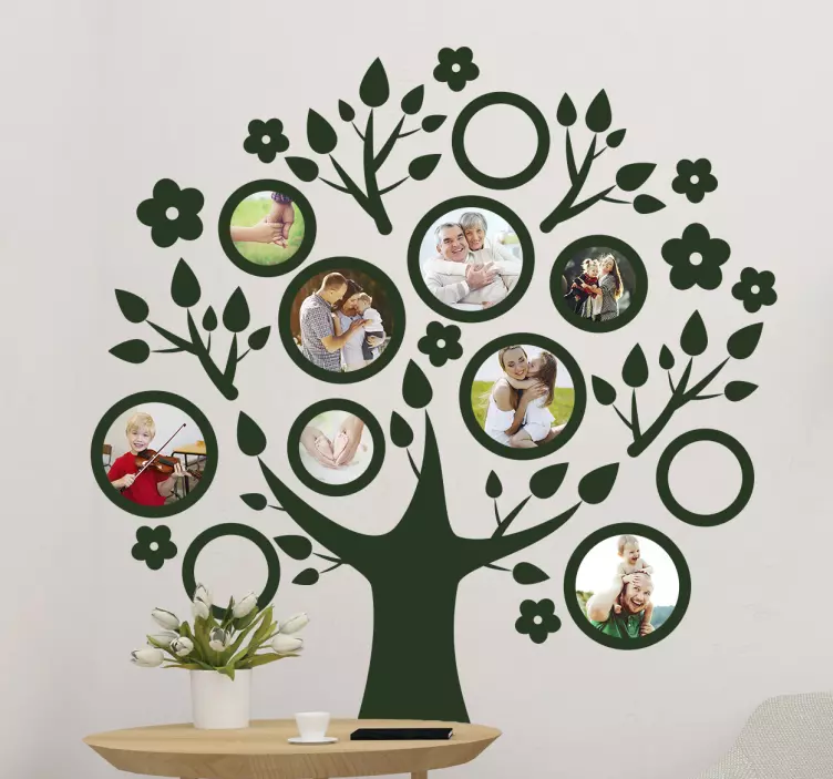 Family photos tree wall sticker - TenStickers