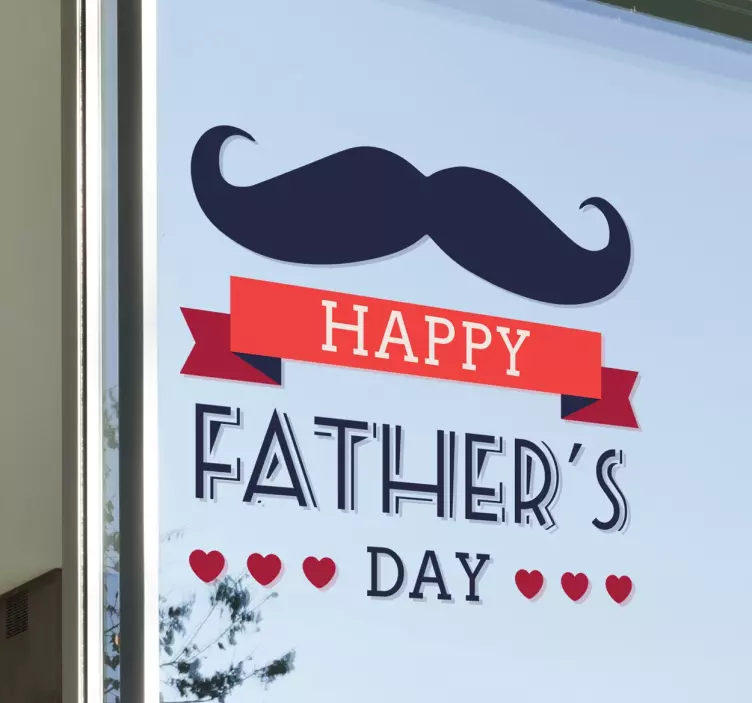 Father's Day Moustache Decal - TenStickers