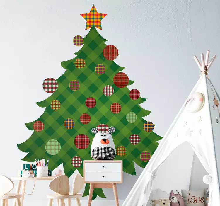Christmas sticker festive tree design - TenStickers