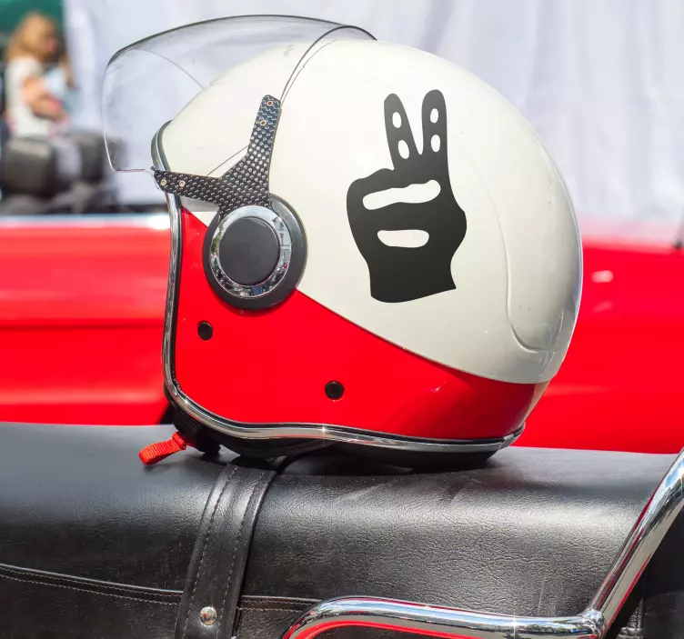 Finger sign motorcycle decal - TenStickers