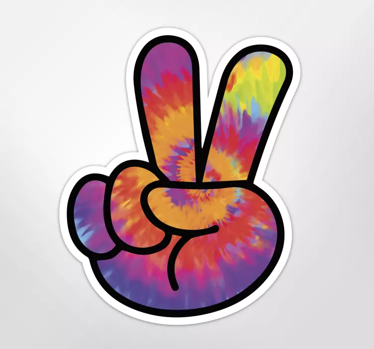 Fingers peace sign motorcycle decal - TenStickers