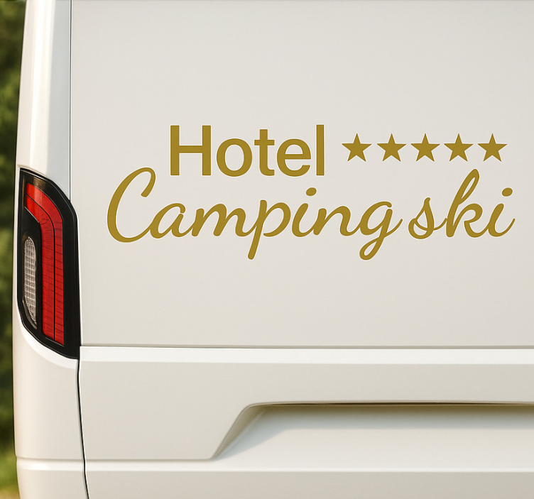 Five star hotel camping campervan decal - TenStickers
