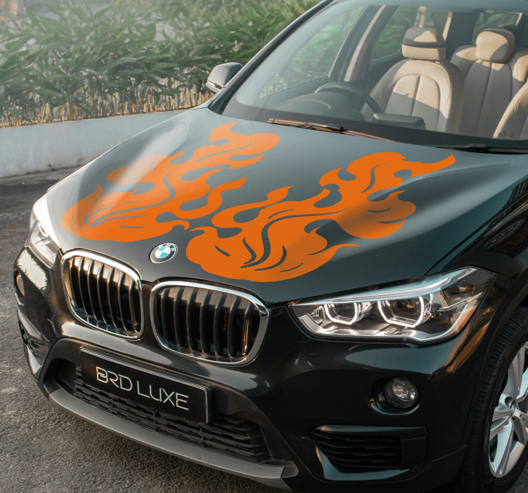 Flames car bonnet sticker - TenStickers