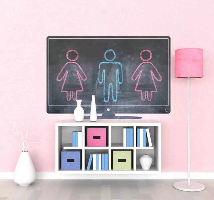 Flat Screen Television Blackboard Sticker - TenStickers