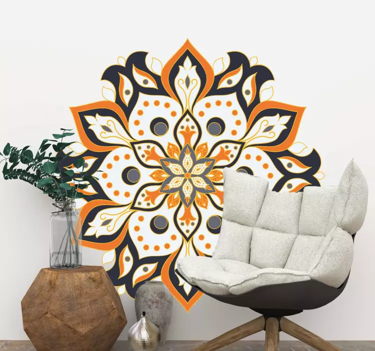 Floral Mandala Pattern decoration wall sticker - TenStickers