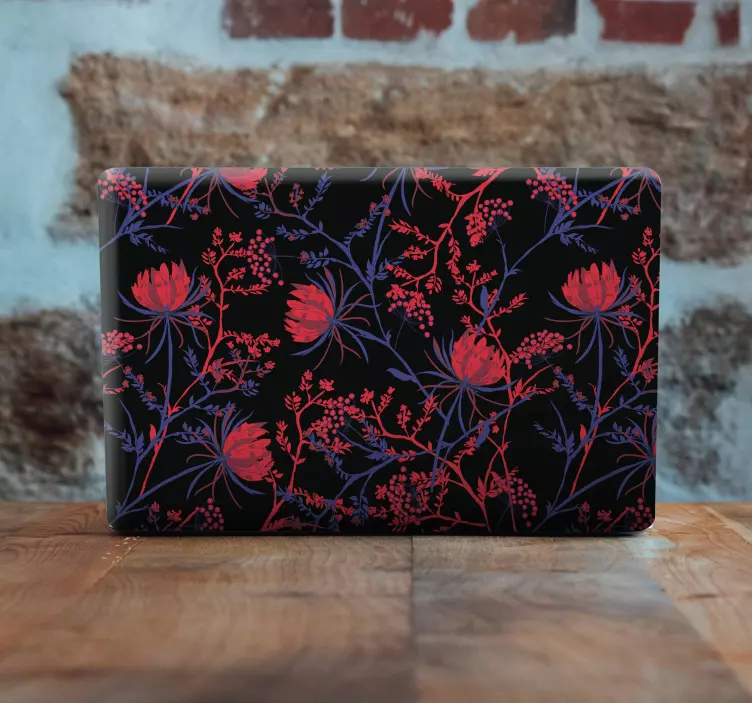 Floral Print Cover laptop skin - TenStickers