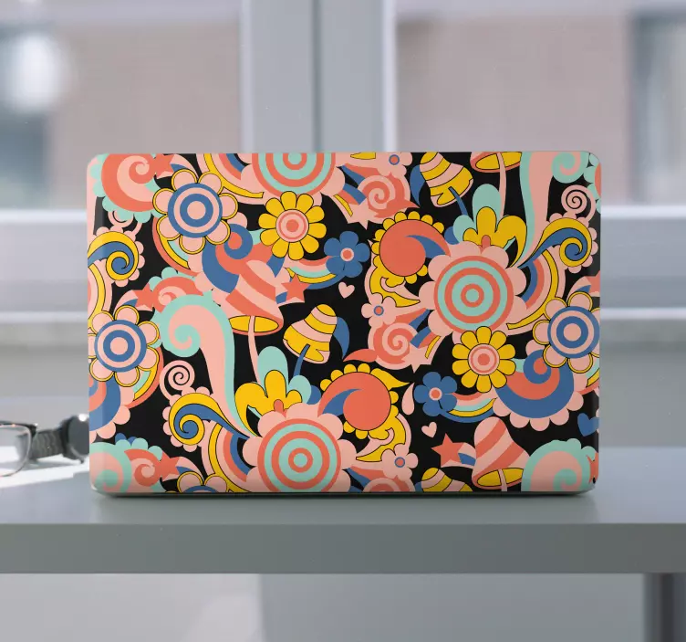 Floral Swirl Pattern laptop skin - TenStickers
