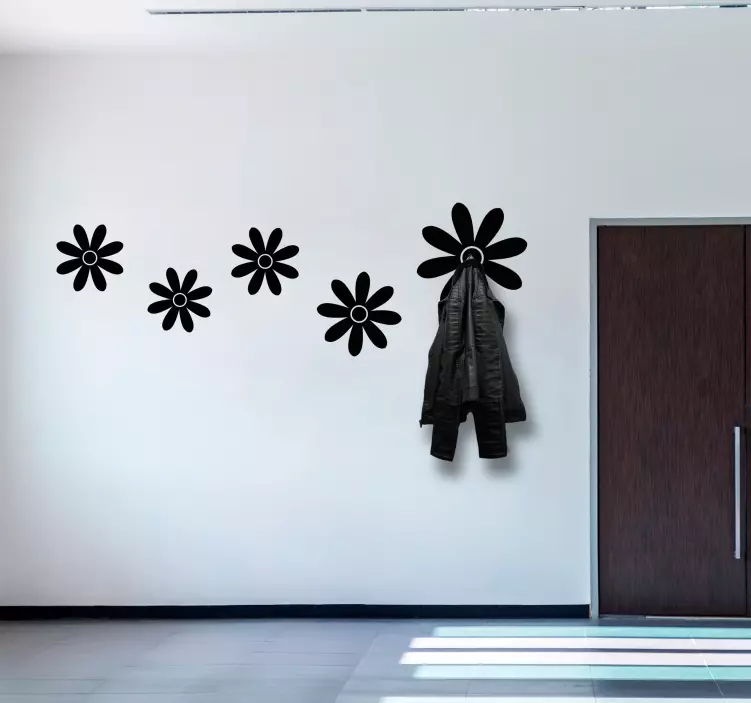 Flower Hook Arrangement coat hanger sticker - TenStickers