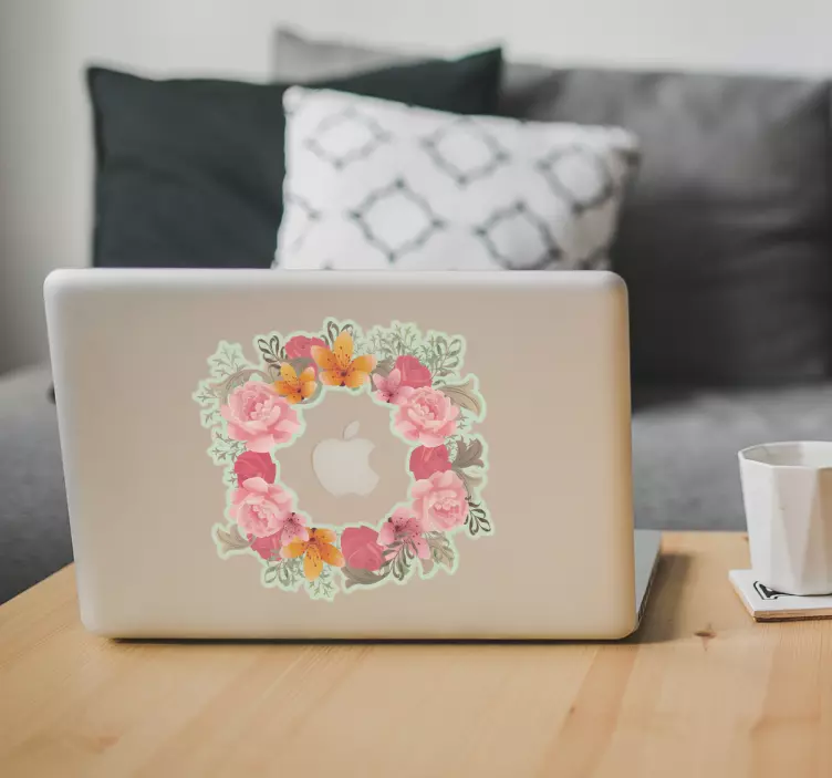Flowers Macbook laptop sticker - TenStickers