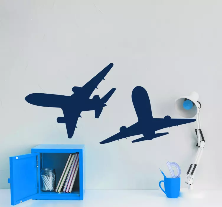 Flying Airplane Silhouettes object sticker - TenStickers