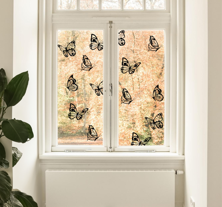 Flying butterflies  window sticker - TenStickers